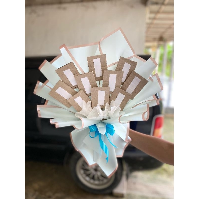 buket kosongan bisa di isi foto, kopi, snack, rokok dll