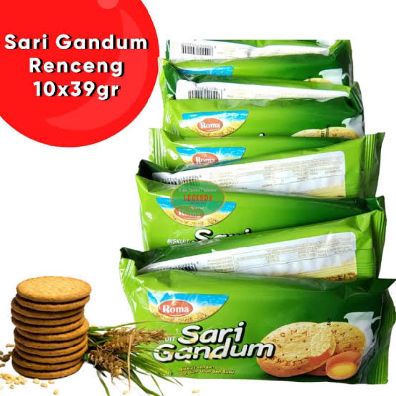 

Roma Sari Gandum Biskuit Gandum utuh dan susu (1 pack isi10)