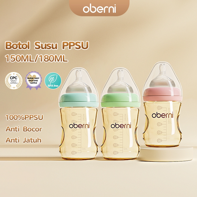 Oberni Botol Susu bayi  PPSU Bayi Baru Lahir Feeding Bottle  Anti Jatuh dan Anti Tersedak 0-6 Bulan