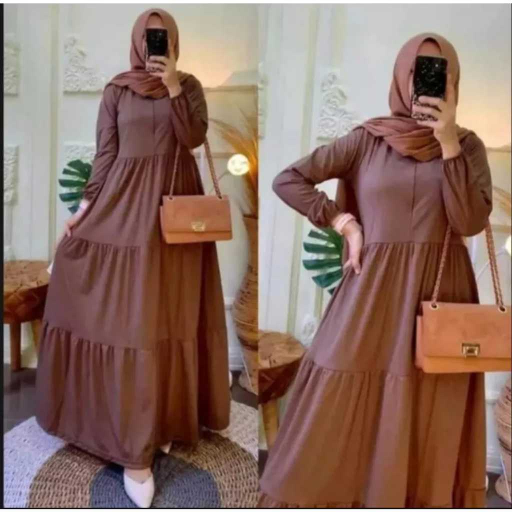 FREE ONGKIR SPESIAL PAKET HEMAT 100 RIBU 3 PCS GAMIS WANITA SUSUN POLOS GAMIS WANITA KEKININAN