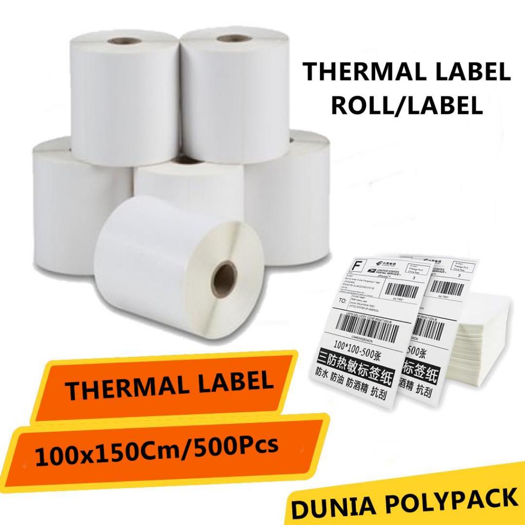 

Kertas Thermal Label 100x150Mm Isi 500Pcs / Sticker Label Thermal Longtape