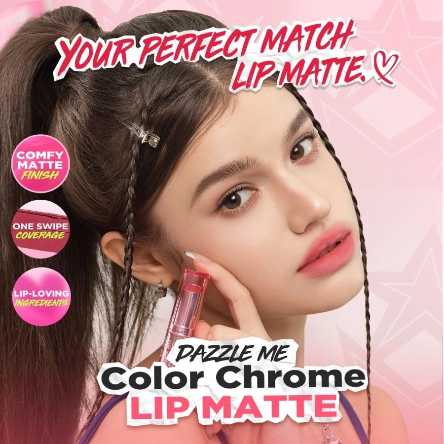 DAZZLE ME Color Chrome Lip Dazzle Me Ink Matte-Lipstick