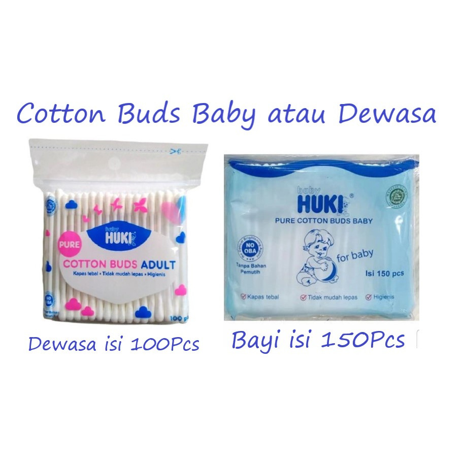 Cotton Bud HUKI PURE BABY 150Pcs / Adult 100Pcs
