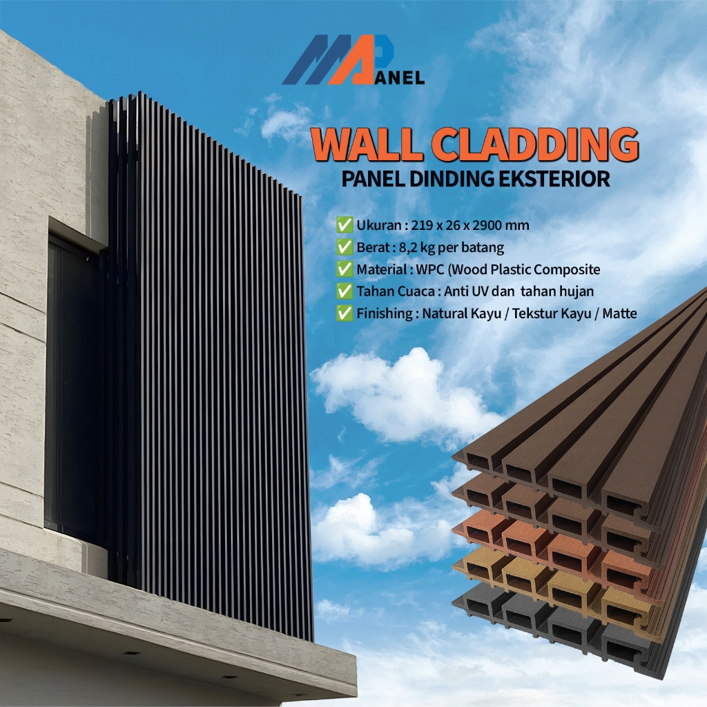 MAP PANEL - WPC Cladding Outdoor Dinding Pagar Exterior Rumah