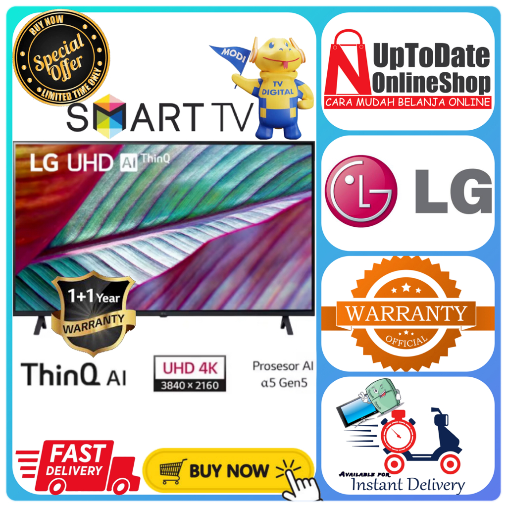 LG 50UR7500PSC 50UR75 SMART TV 50INCH 4K UHD DIGITAL TV LED LG THINQ AI TV LG 50UR SMART TV