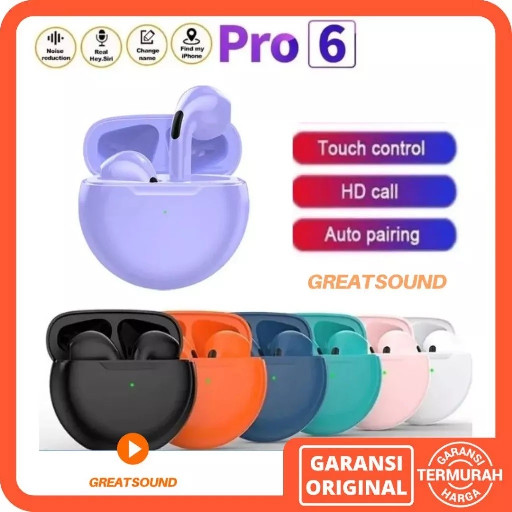 bestpromo headset tws pro 6 headset pro 6 tws bluetooth tws headset bluetooth earphone bluetooth