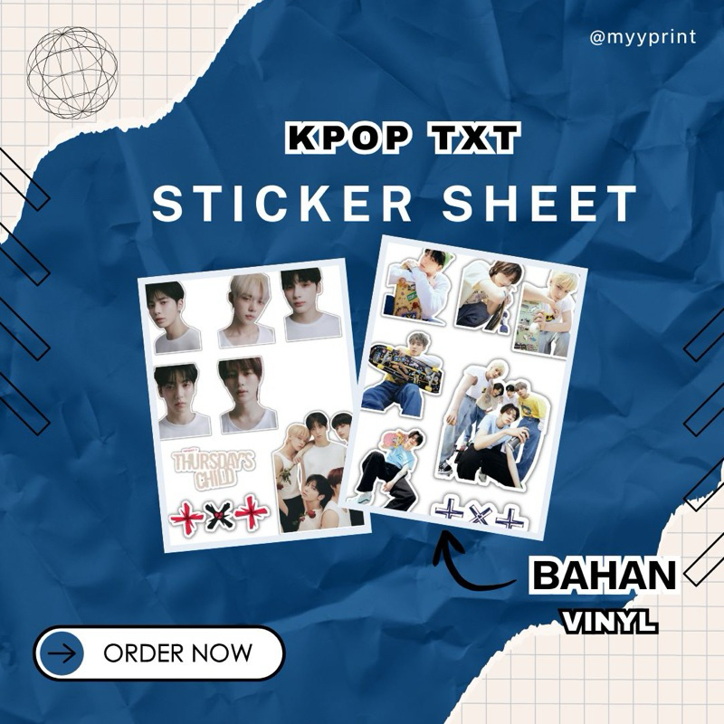 

STICKER SHEET TXT BISA CUSTOM