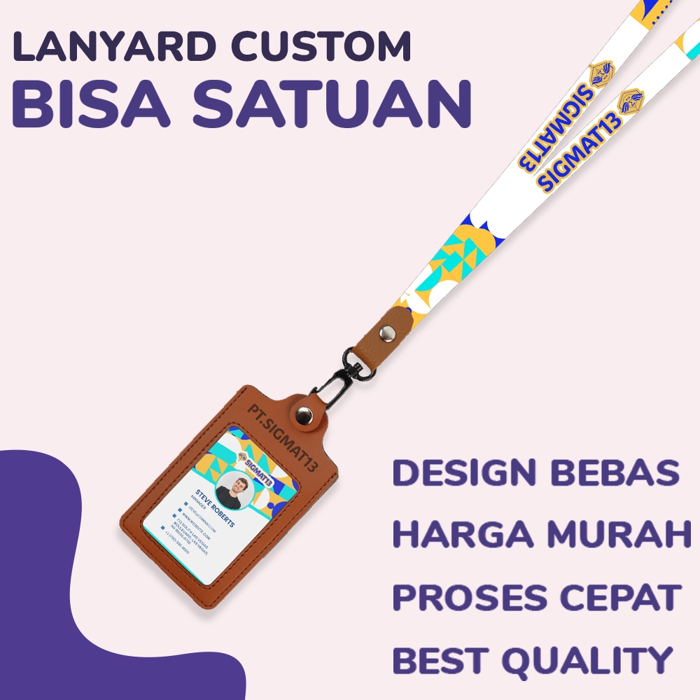 

[CUSTOM SATUAN] Paket Lanyard Custom + Card + Holder Grafir Custom Printing 2 Sisi ukuran 1,5 cm