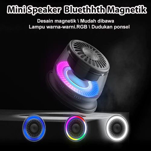

Speaker Magnetic Bulat Bluetooth Magnetic Portable RGB Tempel HP Super Bass Mini Kecil Magnet