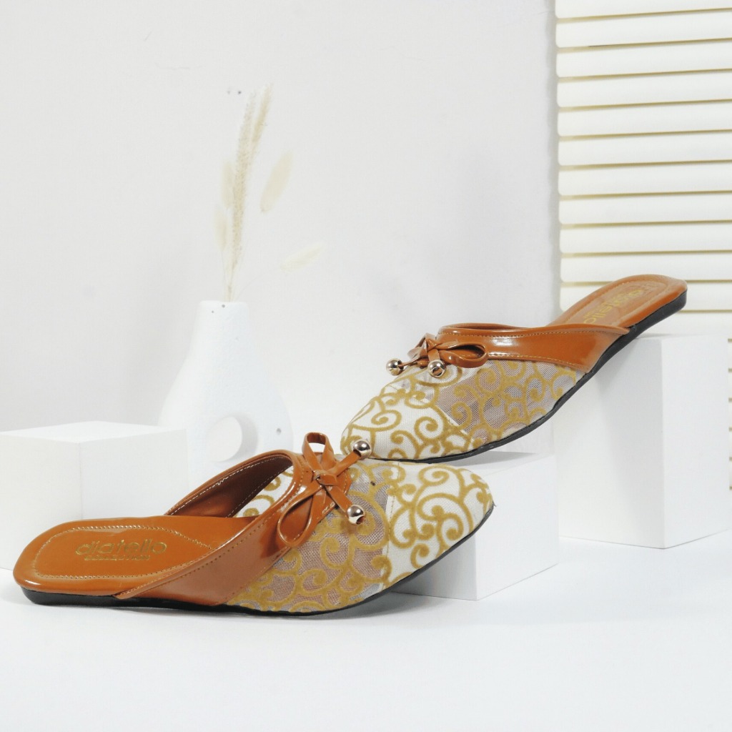 Sepatu Wanita Elegant Flat Shoes Brokat | Seaptu Flat shoes Brokat Terbaru