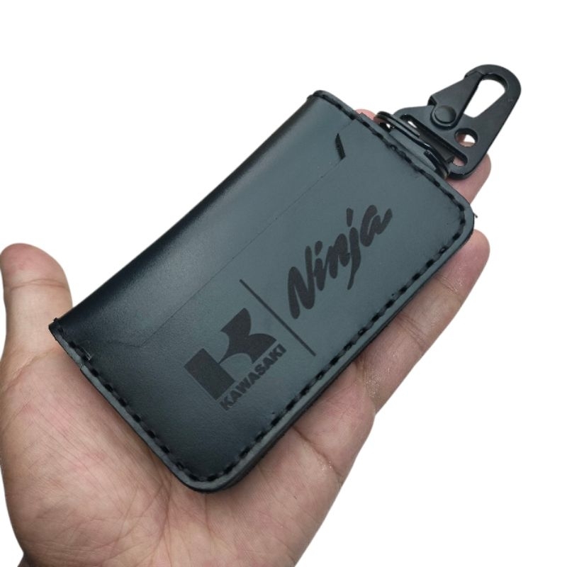 Dompet Stnk Motor Kawasaki Ninja Kulit Asli Tebal Kokoh Kuat Free Nama Logo Gantungan Sarung Casing 