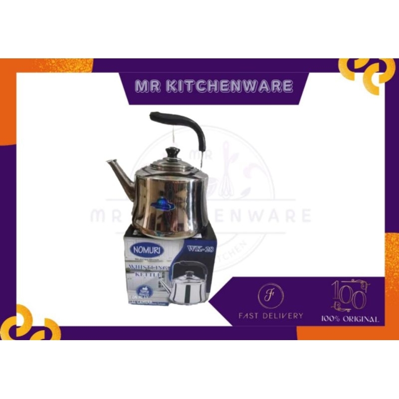 Ceret Bunyi Nomuri Stainless – Teko Peluit untuk Kompor Gas & Induksi