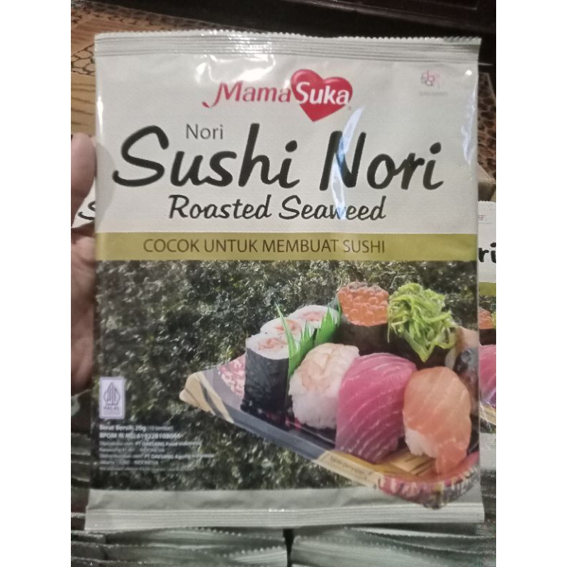 

Sushi Nori Gimbab Mamasuka (10 sheets) HALAL/Nori Rumput Laut/roasted seaweed/nori lembaran