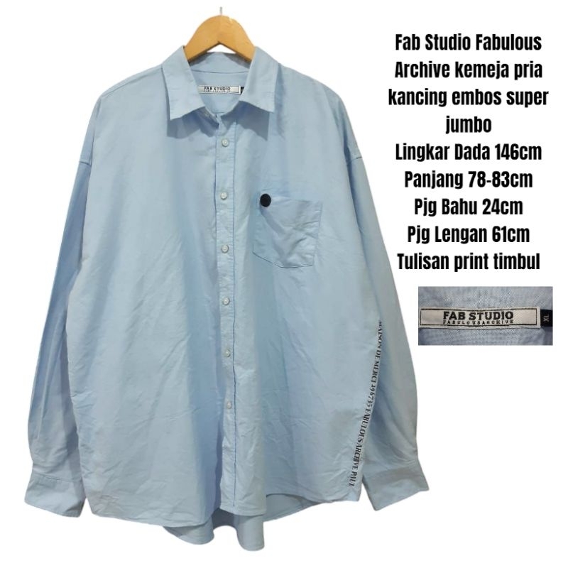Fab Studio Fabulous Archive kemeja pria kancing embos super jumbo