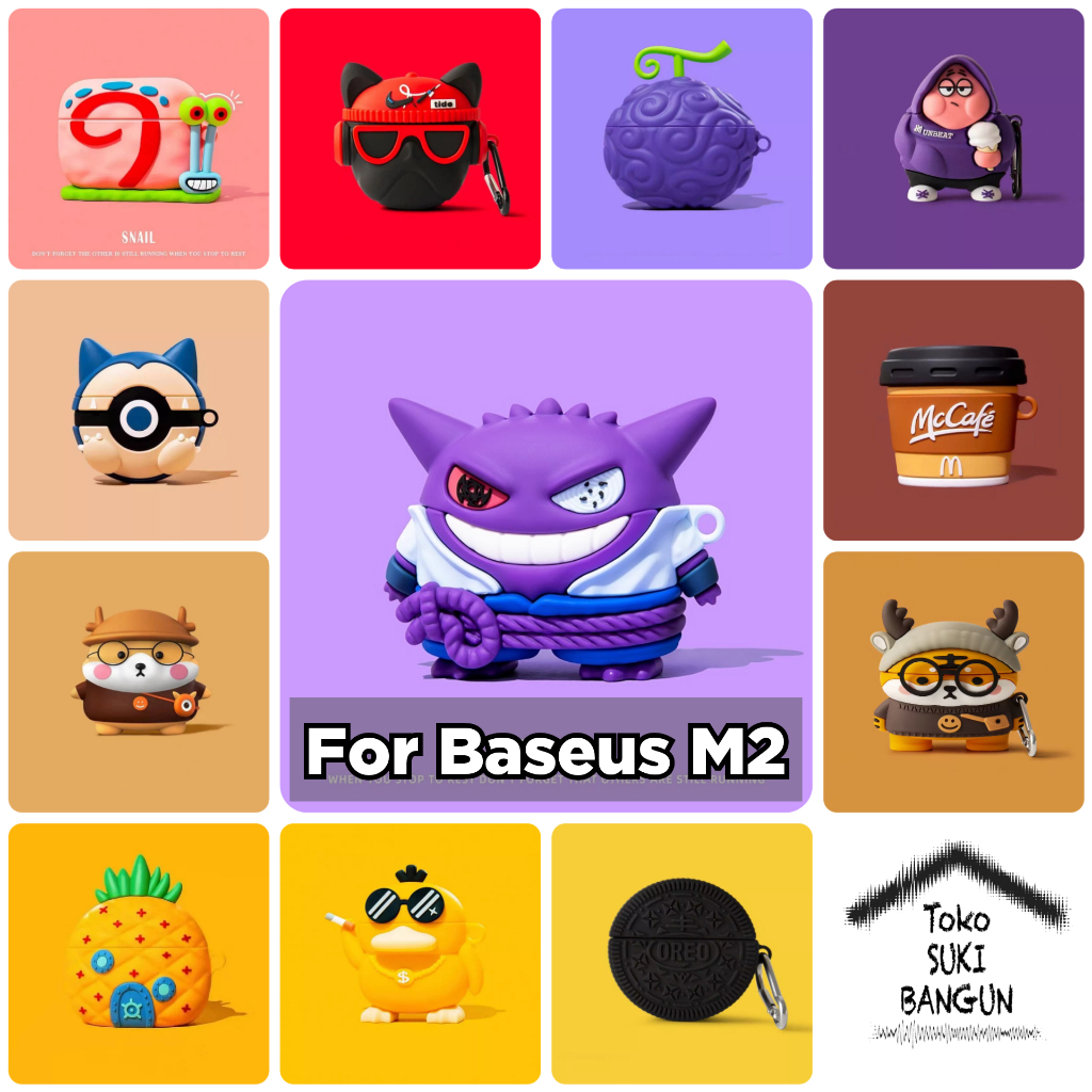 Case Baseus Bowie M2 TWS Buds Rubber CUTE CARTOON Cover Casing Pouch Protector