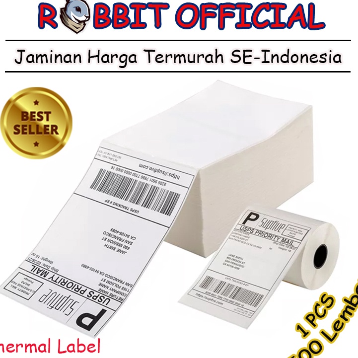

LABEL THERMAL UKURAN A6 1 x 15 KERTAS STICKER BARCODE 1x15mm Isi 5 PCS