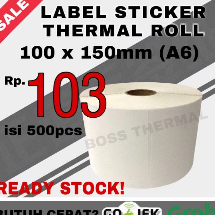 

Model Baru KERTAS LABEL THERMAL 1x15 er BARCODE ukuran A6 1 x 15