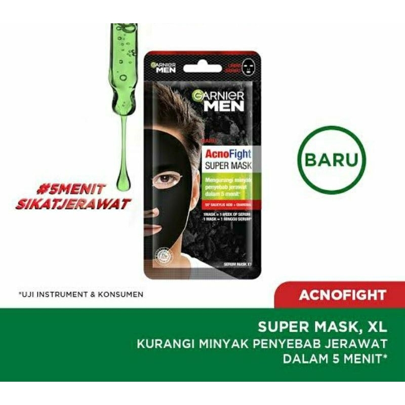 Garnier Men Acno Fight Super Face Mask - Masker Wajah Pria
