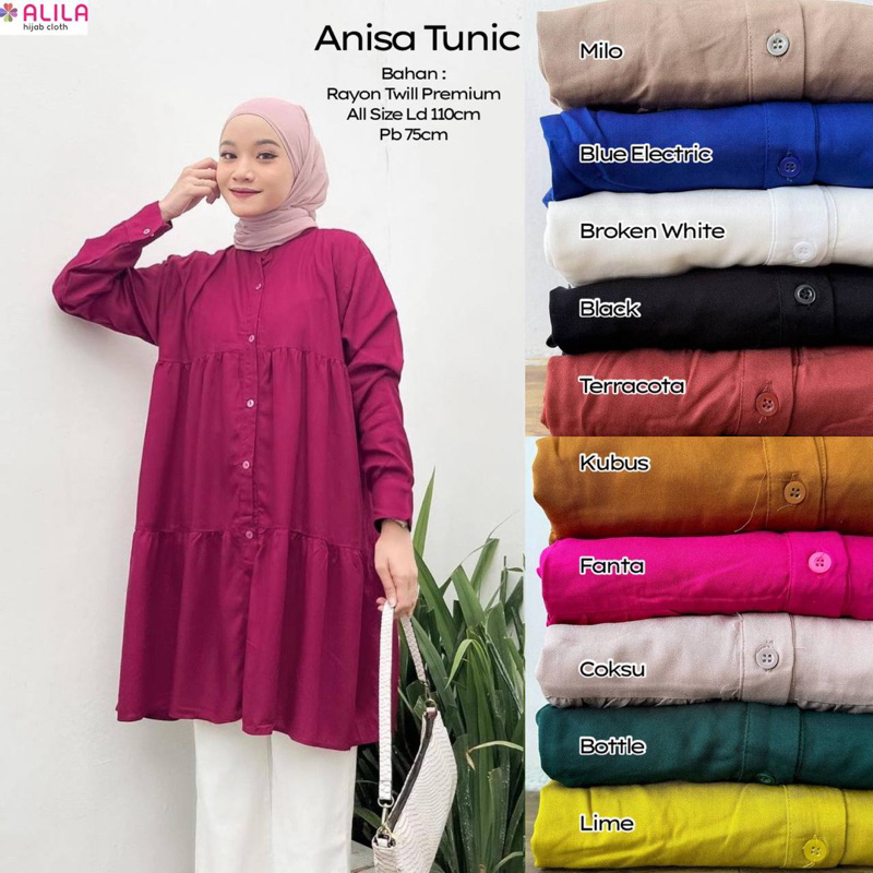 TUNIK ATASAN WANITA DEWASA MOTIF POLOS || ATASAN TUNIK KEMEJA WANITA BUSUI BAHAN KATUN RAYON TWILL |