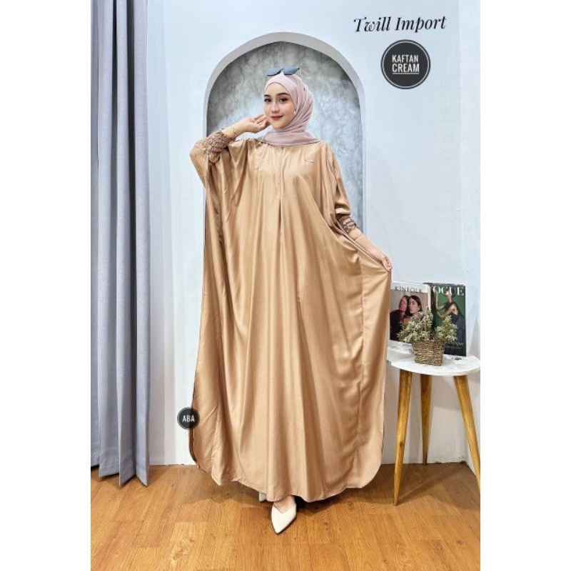 kaftan twill import polos gamis twill polos