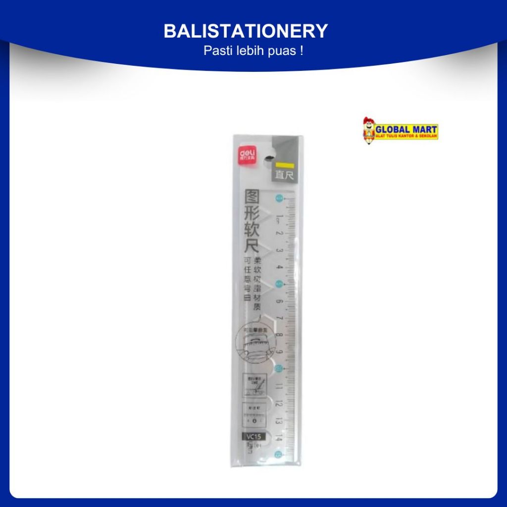 

Penggaris Fleksibel Deli VC15 & VC16 - Ruler Ultra Lentur 15cm & 20cm untuk Sekolah & Kantor