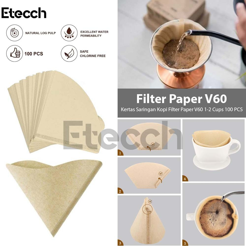

Kertas Saringan Kopi Filter Paper V60 1-2 Cups dan 2-4 Cups 100 PCS.
