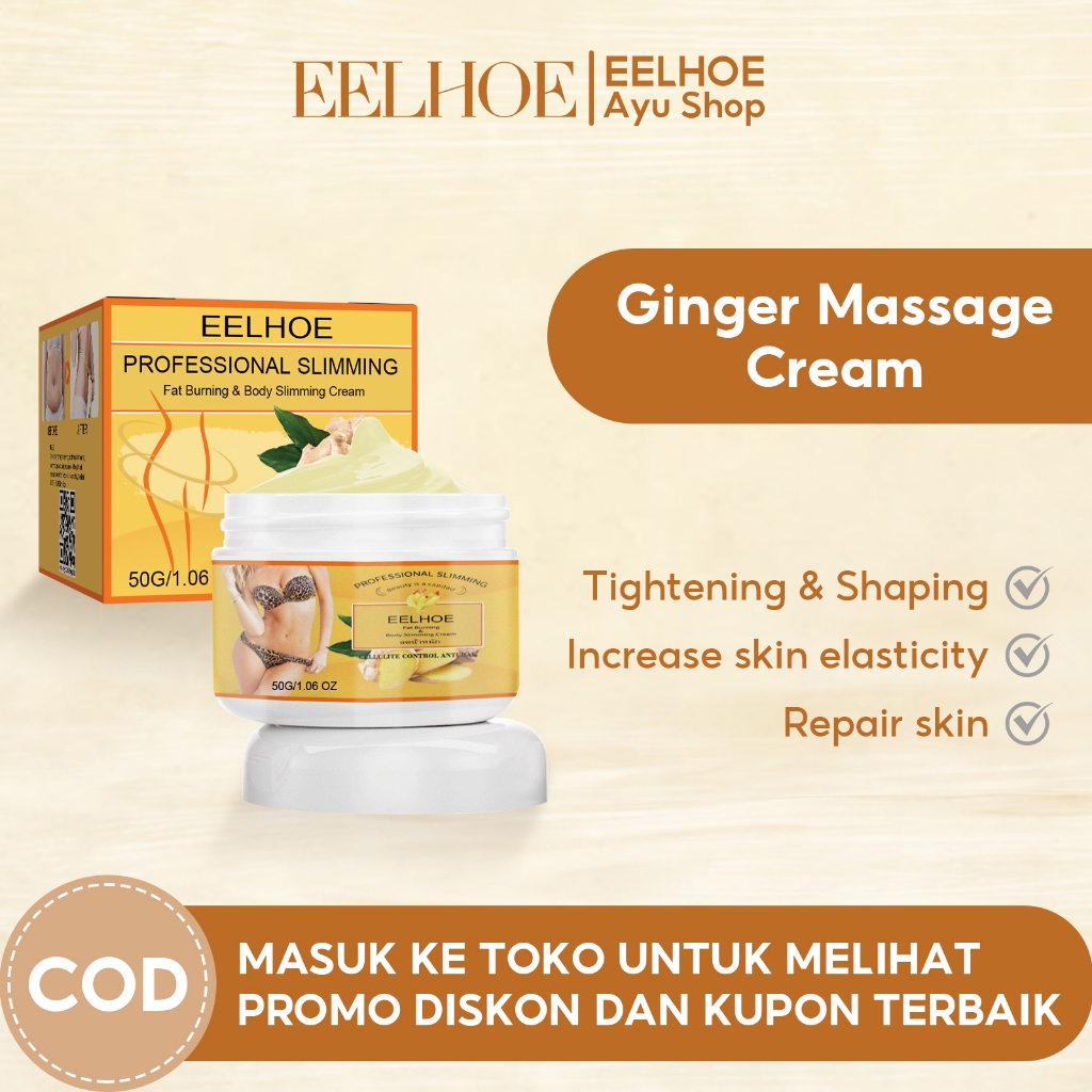 EELHOE Fat Burning & Body Slimming Cream Ginger Massage Cream Massage Body Toning Slimming Gel Loss 