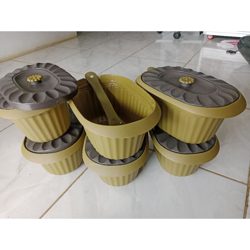 basi prasmanan plastik set 6pcs+sendok
