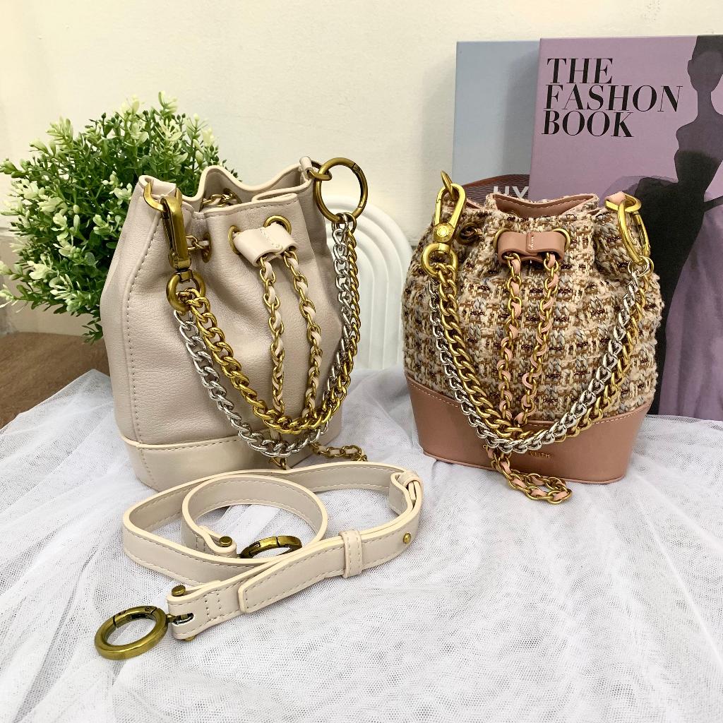 Tas Wanita CNK-CK 3300 Chunky Chain Tweed Bucket