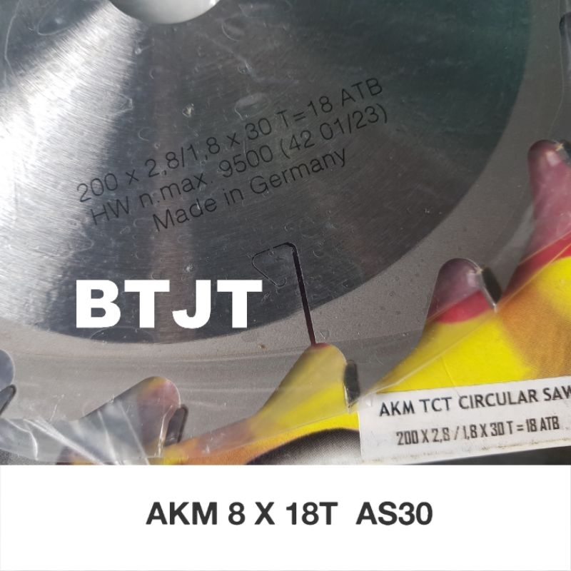 AKM PISAU GERGAJI CIRCULAR SAW BLADE 8" X 18T GIGI AKM GERMANY