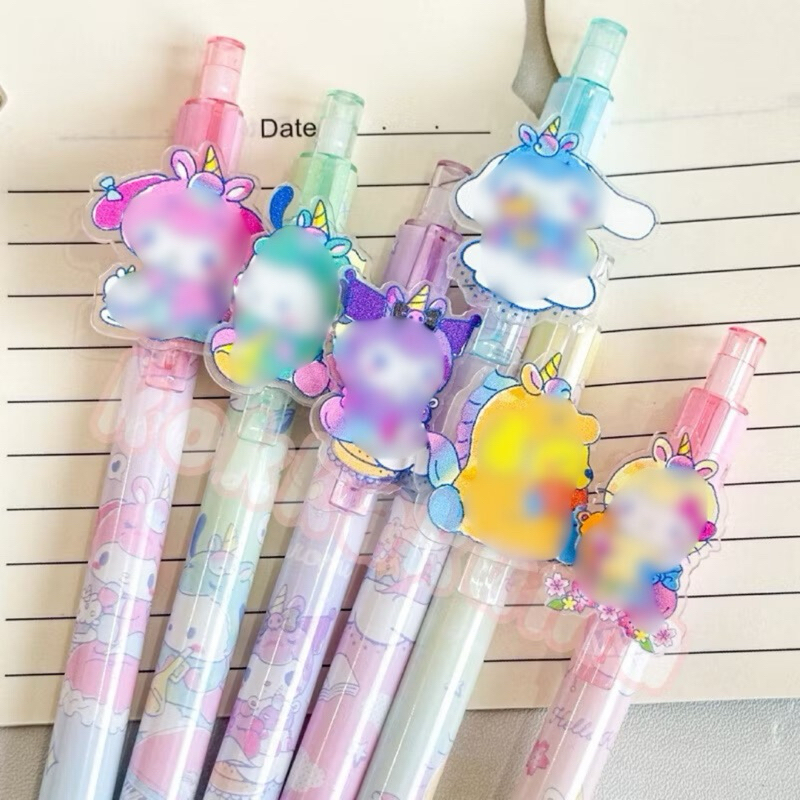 

( KKM ) Pulpen / PEN GEL Karakter Kartun Lucu Bandul Anak Pena Tinta Hitam