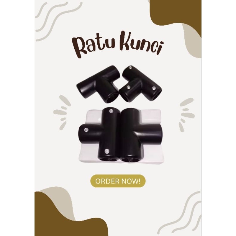Connector Pipa T Glass Clamp Connector Pipa Kuningan Black