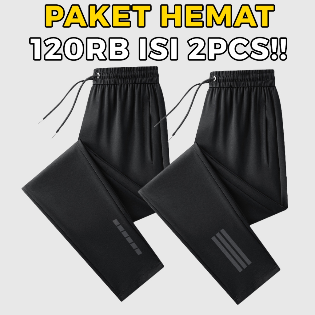 Celana Training Panjang Pria Slim Fit Celana Training Pria Stretch Elastis