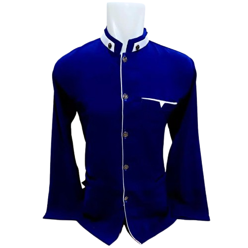 Baju Pria Jasko Polos Warna Biru Lis Putih Lengan Panjang Terbaru 2025 S M L XL XXL