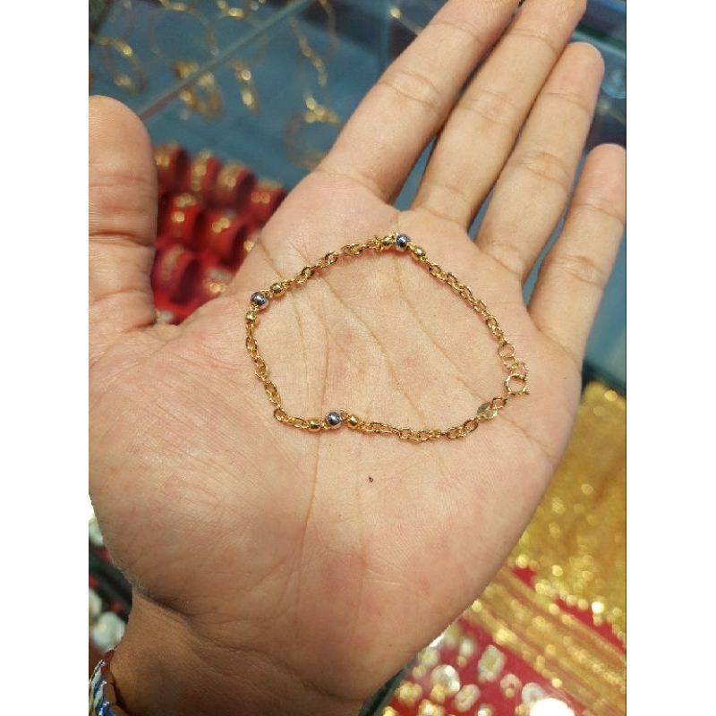 Gelang rantai emas 16k/700 berat 2,08 gram