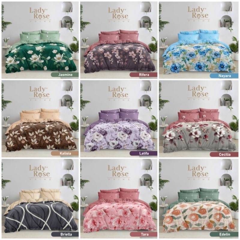 Bedcover Lady rose 180x200 Plat / Bed Cover Lady Rose Uk 180x200 / Bedcover Set Lady Rose Ukuran 180