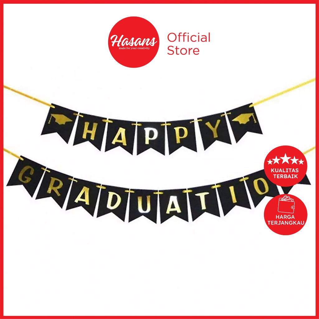 Banner Flag Graduation / Banner Flag Wisuda / Banner Tali Gantung / Dekorasi Wisuda / Banner Tulisan
