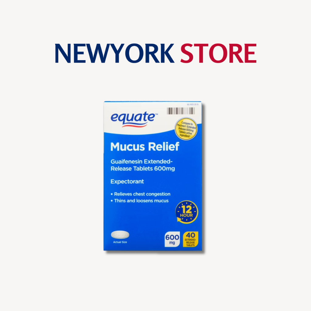 Equate Mucus Relief Guaifenesin 600mg - 40 Tablet ER | Obat Batuk Berdahak Dewasa USA