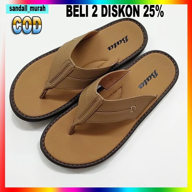 PROMO Sandal Jepit Bata Kulit Asli Pria Original 2024 Cowok Dewasa Kekinian Model Terbaru / Sandal B