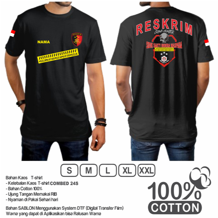kaos reskrim lengan pendek terbaru/polri/reserse kriminal