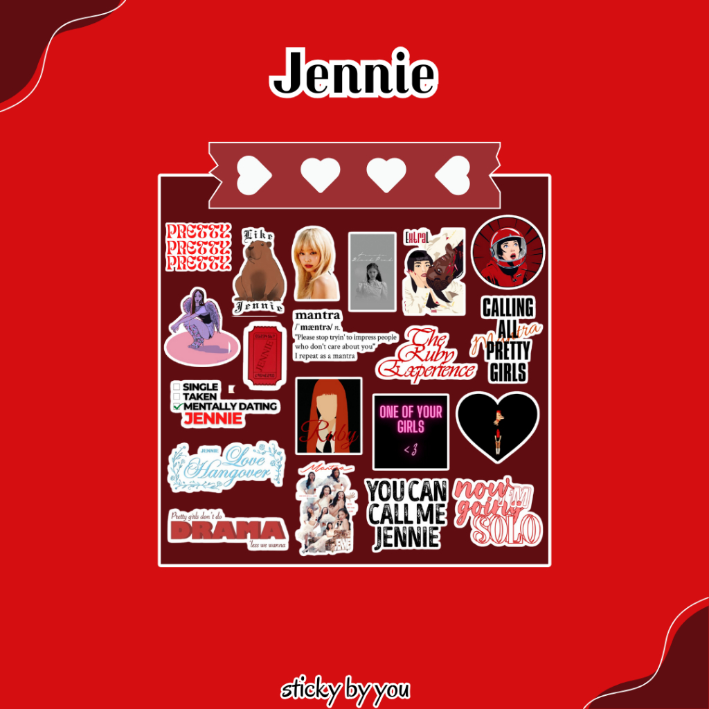

Sticker Jennie Blackpink - Sticker Kpop/Aesthetic/Tumblr/Vinyl - Sticker Laptop/HP/dll - Gift/merch