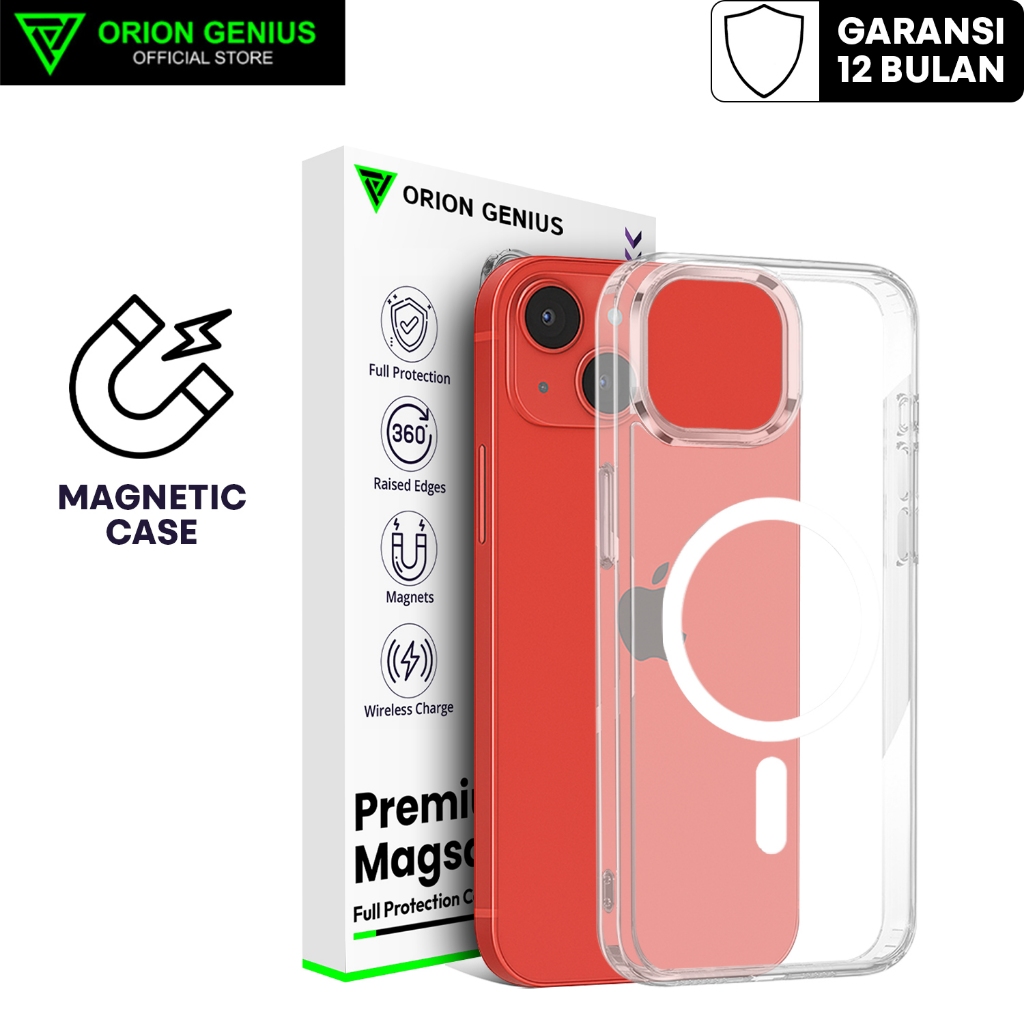 Orion Genius Magnetic Case Magsafe for iPhone 15 PLUS Casing iPhone Anti Crack Anti Kuning for iPhon