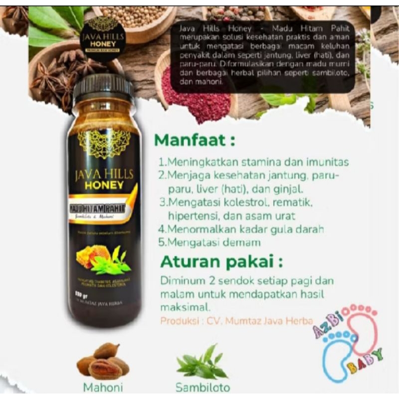 

madu hitam pahit madu herbal java hills honey 320g