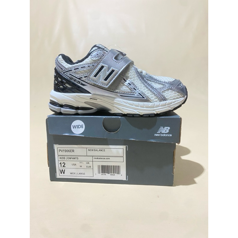 SEPATU ANAK NB 1906r Hook & Loop Silver Black PV1906ER