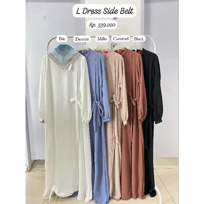 L dress side belt dauky gamis dauky