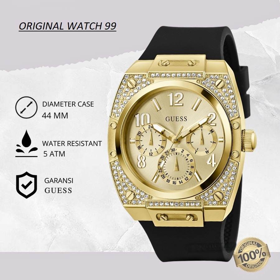 100% ORIGINAL Jam Tangan Pria Guess GW0623G2 Jam Tangan Original - Stainless Steel & Rubber