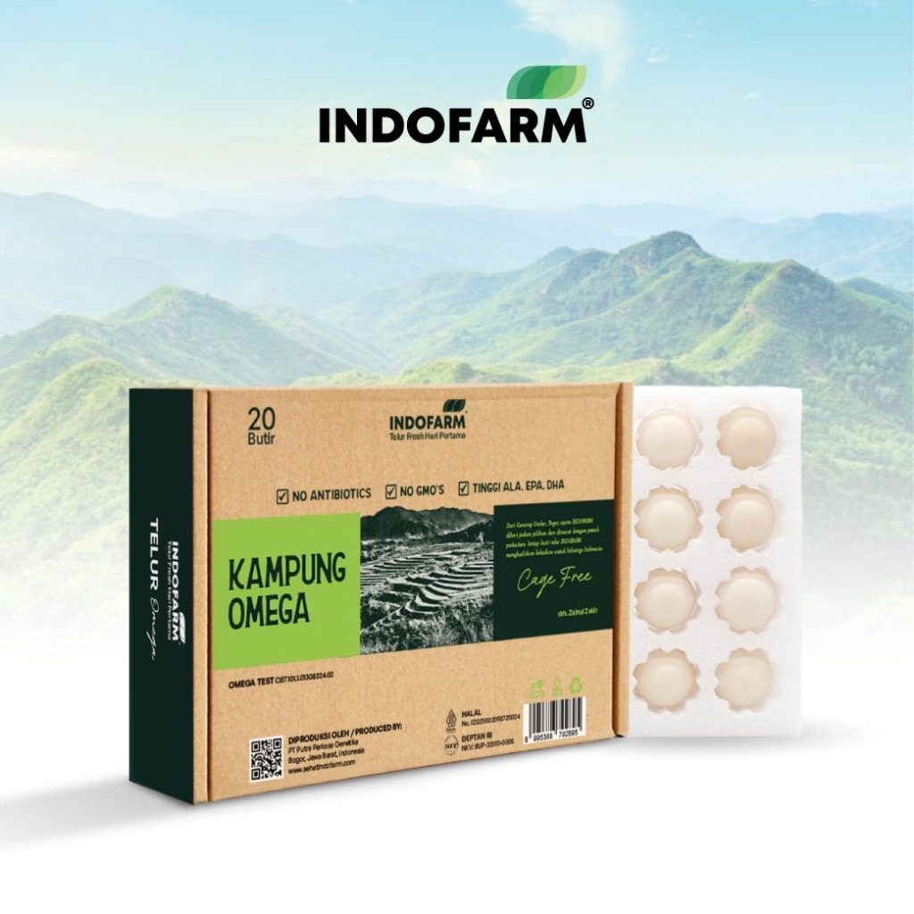 

Indofarm Telur Ayam Kampung Asli Omega Isi 20 Butir