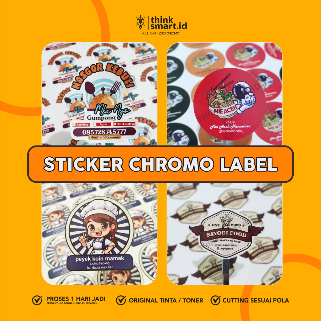 

Stiker Label Chromo / Stiker Produk Label Makanan Label Toples