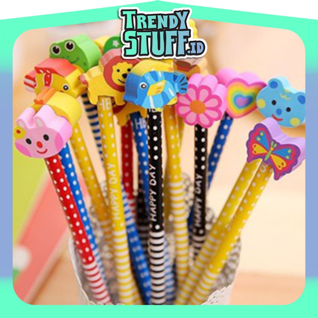 

TrendyStuff.id Pensil Penghapus / Pensil Karakter + Penghapus Pensil Lucu / Pensi Ada Penghapus Karakter Unik Lucu / Pensil Fancy souvenir S060