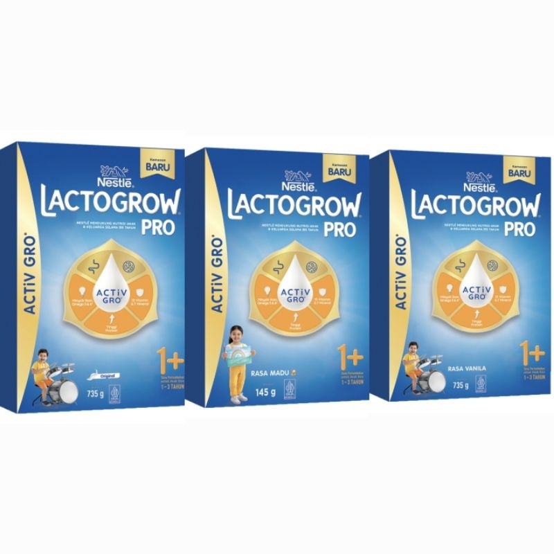 

Lactogrow 3/Pro 1+ Original Vanila Madu 735 g Susu Bubuk Pertumbuhan Anak 1-3 Tahun